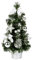 Künstlicher Tisch-Weihnachtsbaum, Mini-Weihnachtsdekorationsbaum mit LED-Lichtdekoration, Geeignet für Arbeitsplatte und Weihnachtstag (Silber)