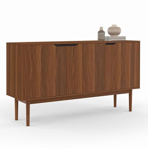 IDMarket - Buffet Vintage 140 cm Viggo 3 Portes Effet Noyer