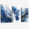 3Pcs Aquarell Gold Blau Lotusblume Mit Rahmen Leinwand Bilder Abstrakt Marineblau Marmor Bild auf Leinwand Malerei Wandbilder Wandposter Wohnzimmer Schlafzimmer Badezimmer Wanddeko 30x40cm x3pcs