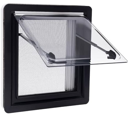 ABS-Rahmen Wohnmobil Ausstellfenster Kastenwagen Van Fenster Camper Seitenfenster, Schutz der Privatsphäre, Guter Schattierungseffekt, Winkel Einstellbar 45x50 cm