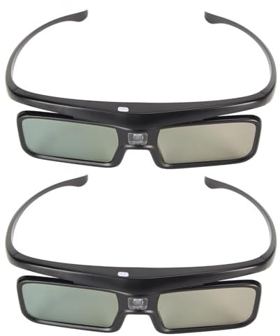 Gugxiom 2Pcs DLP Link 3D Glasses, Rechargeable Active Shutter Eyewear Compatible with AWOL VISION LTV-2500, LTV-3000 Pro, LTV-3500 Pro, Vanish TV & Other DLP-Link 3D Projectors