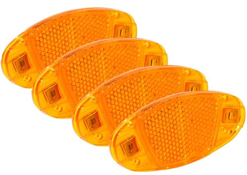 STVZO Speichenreflektoren Fahrrad - katzenaugen Fahrrad Orange Weiß - Länger 8cm Reflektoren Fahrrad Speichen | Metallclip Bruchsicher & Verstärkte Speichen fahrradspeichen Reflektoren für Rennrad MTB