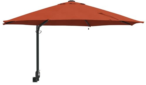 vidaXL Parasol de Jardin Rouge et Noir 248 x 248 x 148 cm, Parasol Rond Moderne, résistant aux UV, à l'eau, pour Le Jardin et la terrasse, Ombre Outdoor, Protection Solaire