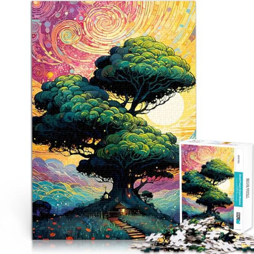 teenagers 1000 Piece Jigsaw Puzzle Dreamy Treehouse Landscape Spielspielzeug einzigartiges Herausforderungsspiel38x26cm
