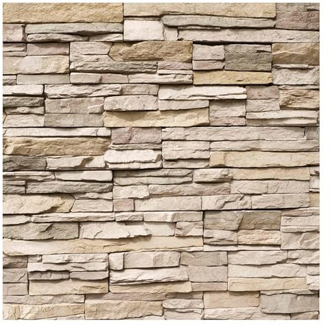 micasia Fototapete inkl. Kleister - 3D Steinoptik Vliestapete Made in Germany UV-beständig Geruchsfrei - Naturstein 3D-Effekt braun Wohnzimmer Schlafzimmer 1082 (96x96cm)