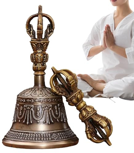 Celuicion Tibetische Glocken - Kongo-Glocke,Handgefertigte Klangschale Vajra Altargegenstand Für Tempel Weihnachten Hochzeit Rituale
