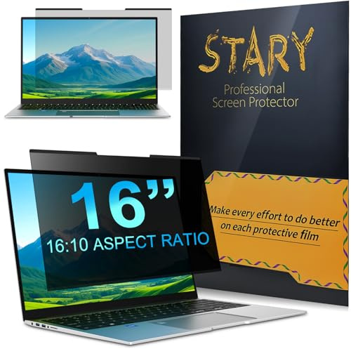 STARY Magnetischer Blickschutzfolie Laptop 16 Zoll 16:10 Anti Spy Blaulicht | Blendschutz Sichtschutzfolie für Hp/Dell/Acer/Lenovo/ThinkPad/Asus, Abnehmbar Blickschutzfilter Laptop Privacy Screen 16