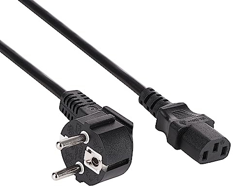 Akyga hohe qualität stromkabel AK-PC-01S CU 3x1.5mm² CEE 7/7 / IEC C13 1.5m für PC, Drucker, Bildschirme schwarz