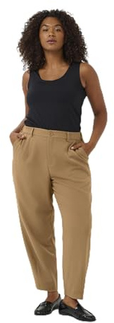 KAFFE CURVE Damen Hose KCmerla Damen Pants Hosen Größe Größen Weites Bein Business High Waist Hose Elastische Taille Tapered