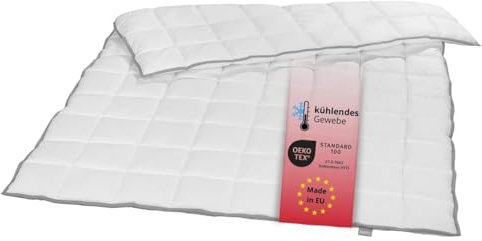 liebling sommerleichtes Steppbett Kassettendecke Bettdecke mit Top Cool Gewebe 200 x 200 cm, weiß