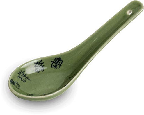yoaxia ® - [ Celadon Reislöffel/Suppenlöffel/Keramik Löffel 14 cm