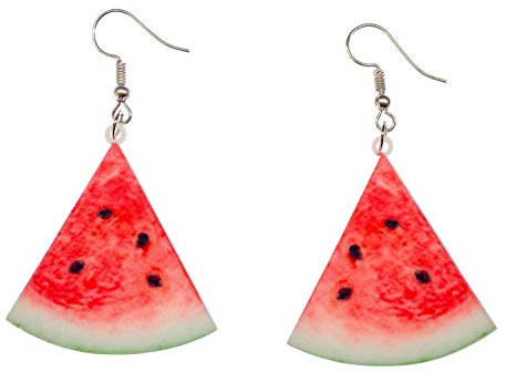Miniblings Melone Ohrringe Hänger Wassermelone Obst Sommer Dreieck | Ohrschmuck, sorgfältig in Berlin gefertigt, mit Melonenstück