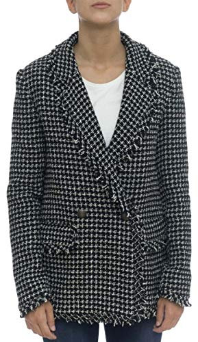 Veste Blazer Pied de Poule Crowe Blanc/Noir