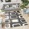 TAPISO Dream Teppich Wohnzimmer Kurzflor Modern Grau Weiß Schwarz Figuren Kreise Geometrisch Schlafzimmer Esszimmer ÖKOTEX 160 x 230 cm