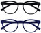 OPULIZE Blu - Occhiali Filtro Luce Blu Set da 2 Montatura Tonda Fashion Cerniere a Molla Migliorano il Sonno Gaming Computer Anti Riflesso Nero Blu Uomo Donna BB5-13 +0.00