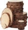 Kurtzy Natürliche Holzscheiben zum Basteln (30 Stk.) 3-16 cm Durchmesser - Holzscheiben Rund mit Rinde und Ohne Loch - Baumstamm Scheiben zum Beschriften für DIY Kunst und Weihnachtsschmuck