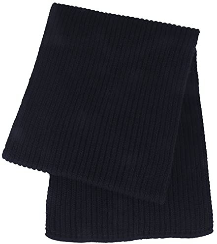 Breiter Schal Herren, Strickschal aus Wolle (Merino), 20 cm 180 cm Länge Marine