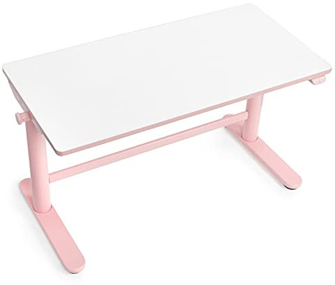 Spacetronik Kinderschreibtisch Elektrisch Höhenverstellbar 100x50 cm, Ergonomischer Kindertisch ab 6 Jahren, Tischhöhe 55–89 cm, 40 kg Belastbarkeit, Antikollisionssystem, Haken, Abgerundete Ecken