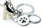 Miniblings Husky Schlüsselanhänger Alaska Winter Hund Sibirien Schnee Knochen Pfoten Pfotenabdruck Metall emailliert - Origineller Modeschmuck I I Anhänger Schlüsselring Schlüsselband Keyring