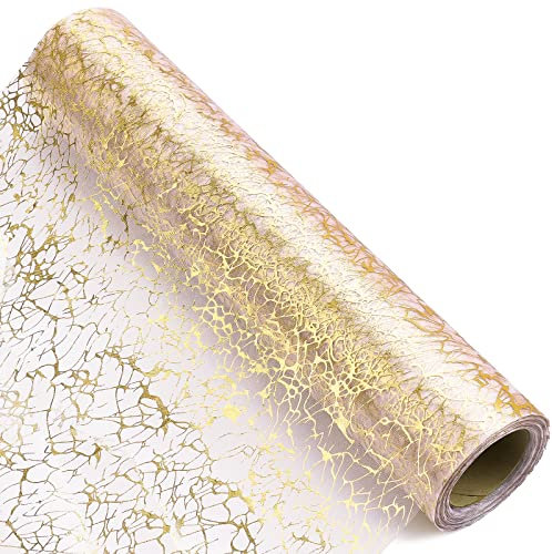 AIEX Tischläufer, Tischläufer Gold 11 Zoll x 49 Fuß Vlies Tischlaufer Table Runner für Hochzeit Valentinstag Geburtstag Babyparty Weihnachten