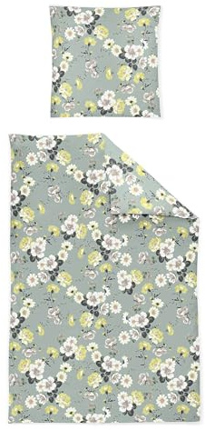 Irisette Mako-Satin Bettwäsche Set Sky 8378 Jade 135 x 200 cm + 1 Kissenbezug 80x80 cm