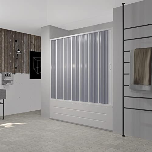 Decorspace Box Nischenwanne Flex, Duschwand für Dusche, Badewannenaufsatz mit breitem Band, seitlich kürzbar, Made in Italy Garantie 10 Jahre (170 x H 150 cm)