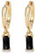 Gold Ohrringe mit schwarzem Tropfen, Creolen Gold für Frauen 14K Goldene Ohrringe Damen für Mädchen und Männer 2PCS