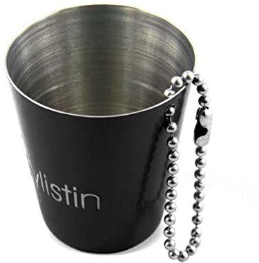 sprengers Personalisierbarer Schnapsbecher aus Edelstahl – Individuelles Schnapsglas mit Name in verschiedenen Farben - JGA (Schwarz)