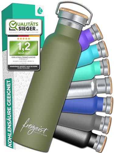 Thermosflasche 750ml Edelstahl Grün - Isolierflasche Hält 25h Kalt/13h Warm, BPA Frei - Isoflasche Und Trinkflasche Für Wandern, Fahrrad, Büro