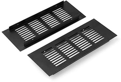 GEBAUM 2 Piezas 20 x 8 cm Rejilla Ventilación, Fabricada en Aleación de Aluminio, Cómoda y Práctica, Rejilla Ventilación Muebles para Armarios, Zapateros y Armarios