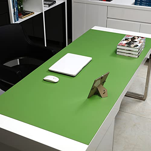 ,Expansé Grand PU Cuir Sous-main Ultra Mince Clavier Tapis De Souris Pour Accueil Du Bureau,Multifonctionnel Antidérapant Tapis De Souris Ergonomique Tapis De Souris-Vert 140x60cm(55x24inch)