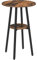 HOOBRO Bartisch, Hoher Tisch, Bistrotisch, Kleiner Stehtisch mit 2 Runden Tischplatten, für Küche, Wohnzimmer, Bar, Vintagebraun und Schwarz EBF55BT01