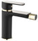 Rea Bidetarmatur BLOOM BLACK GOLD Mischbatterie für Bidet aus Messing Einhand-Bidetbatterie für Toilette Bad WC (Schwarz/Gold)