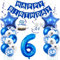 Daimay 6. Geburtstag Dekorationen Blau Geburtstagsdeko Mann Frauen Happy Birthday Banner Konfetti Luftballons Nummer Folienballons Stern Mylar Ballon Tortendeko für 6 Jahre Geburtstagsdeko