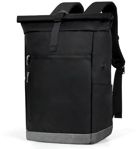TANTOMI Rucksack Damen Herren Groß,Rucksack Damen Rolltop, Herren Backpack Wasserdicht Laptop Rucksack Damen Tagesrucksäcke mit Rollup Funktion für Schule Fahrradfahren Freizeit Reise