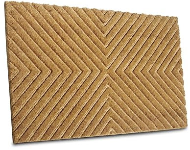 Hanse Home Fußmatte Kokos für Innen - Schmutzfangmatte Natur, Kokosmatte Geometrisches Muster, rutschfest Fußabtreter für Flur, Terrasse, Eingangsbereich - 45x75cm