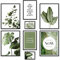 ARTFAVES® Ensemble d'affiches decoration murale - BOTANIQUE ÉLÉGANTE - 8 poster moderne - Salon & chambre, salle de bain Eucalyptus, monstera, plantes, vert - avec cadres noirs