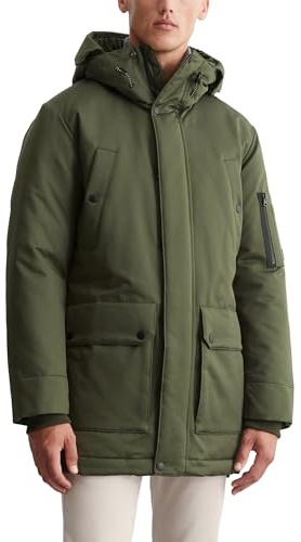 Marc O'Polo Herren Parka mit Kapuze gefüttert, Grün (Dried Herb), XXL