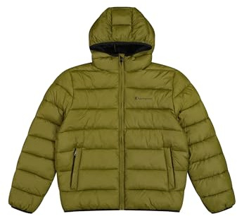 Champion Herren Legacy Outdoor (220342) -Wr Light Nylon Cirè 35gr Tonal Script Logo Hooded Jacke, Grün (GS573), XS