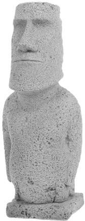 RORPOIR Aquariumdekoration Moai-Statue Kleine Deko Figur Aus Kunstharz Für Aquarium Und Garten Mit Stabiler Basis Und Feinster Detailverarbeitung