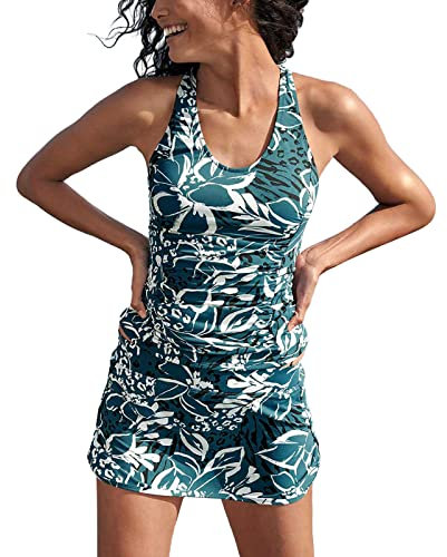 Dinglong Maillot de Bain 1 pièce Shorty Piscine Maillots de Bain 2 pièces pour Femmes Haut de Tankini avec Bas de Jupe Maillot de Bain Maillot de Bain 1 pièce Shorty Piscine Maillot de Bain