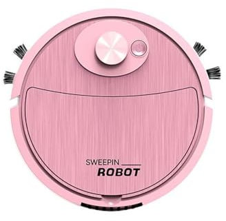 Robot aspirapolvere, robot aspirapolvere automatico, ultra sottile, silenzioso, pulisce pavimenti duri fino a tappeti a pelo medio, memoria integrale, diverse modalità di pulizia, 2 mandrie (rosa,