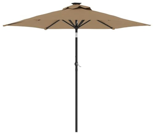 vidaXL Sonnenschirm mit Stahlmast Taupe 225x225x212 cm