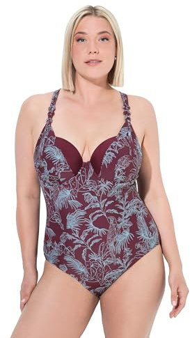 Ulla Popken Damen Badeanzug Beere 50