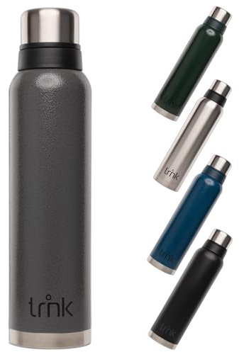 trnk Outdoor Thermosflasche polar 2 - Edelstahl Thermoskanne 1600ml - BPA-frei - Thermos hält 40 Stunden heiß - Deckel mit 2 Trinkbechern - Spülmaschinenfest (vulkangrau)
