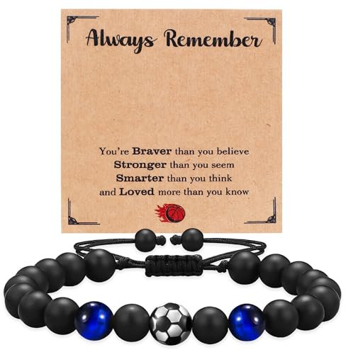 Fussball Armband Geschenke Jungen Fußball Armband für Junge Teenager Fußball Geschenke für Sohn Teenager Enkel Neffe Bruder 5 6 7 8 9 10 11 12 jahre Geburtstagsgeschenk Freundschaftsarmband