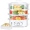 Aigostar Vaporera Eléctrica 12L, Vaporera con 3 Recipientes Apilables, Soporte Para Cocinar Huevos, Temporizador 60 Minutos, Recipiente Para Cocinar arroz, Sin BPA, 900 W