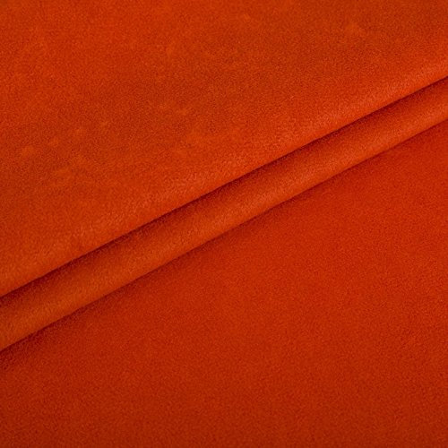 Fabreco ALVELLA Microfaser, Verlours, Möbelstoff, Polsterstoff, Dekostoff, Uni, Meterware 148 cm breit - Orange