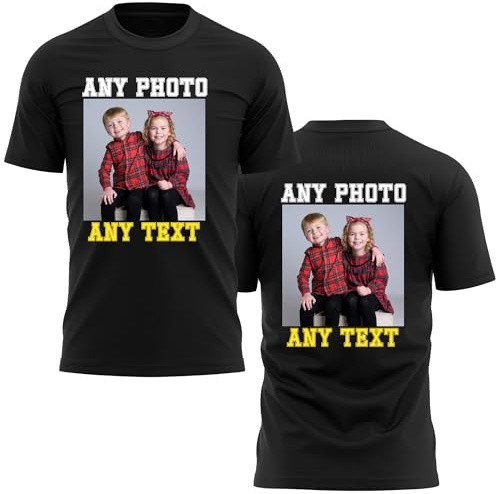 PB TECH Personalised T-Shirt | Customizable Unisex T-Shirt with Any Text Any Photo or Logo | Ideal for Men, Women, Kids | for Birthday, Christmas, Workwear or Any Other Occasion