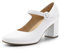 DREAM PAIRS Women's Mary Jane Heels Close Toe Dress Pumps Comfortable Office Work Dress Shoes for Women DWUMPU2528,Size 5.5,White,DWUMPU2528